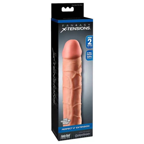 Pipedream - X-TENSION Perfect 2 - funda de pene realista (20,3 cm, color natural)