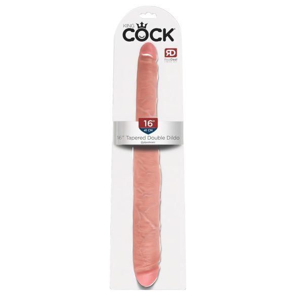 King Cock 16 Cónico - dildo doble realista (41 cm) - natural