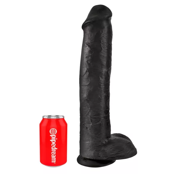 King Cock 15 - consolador con testículos y ventosa (38 cm, negro)