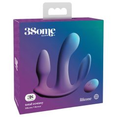   Éxtasis total 3 en 1: vibrador triple con radio y batería (lila)