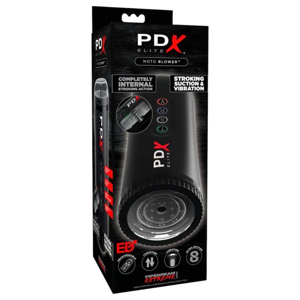 PDX Moto Blower - succionador y vibrador masturbador (negro)
