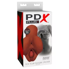   PDX Pick Your Pleasure - masturbador realista 2 en 1 (marrón)