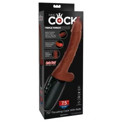  King Cock Plus 7,5 - consolador realista con testículos vibrador marrón