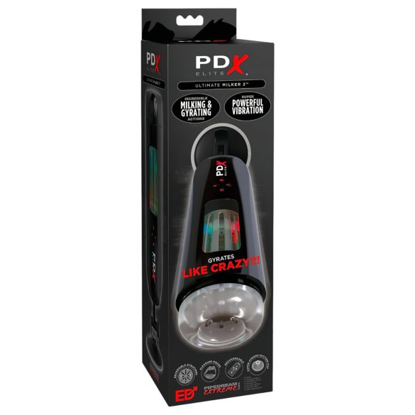 PDX Ultimate Milker 2 - Recargable, Masturbador Giratorio y Vibrador (negro)