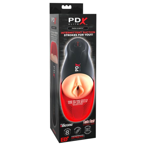 PDX Elite Fuck-O-Matic - Masturbador recargable con succión en forma de vagina