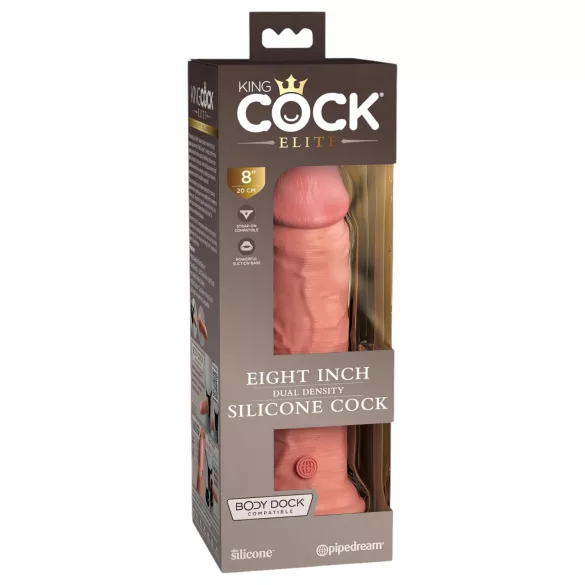 King Cock Elite 8 - dildo realista con ventosa 20cm - color natural