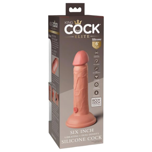 King Cock Elite 6 - consolador realista vibrador 15cm - color piel oscura