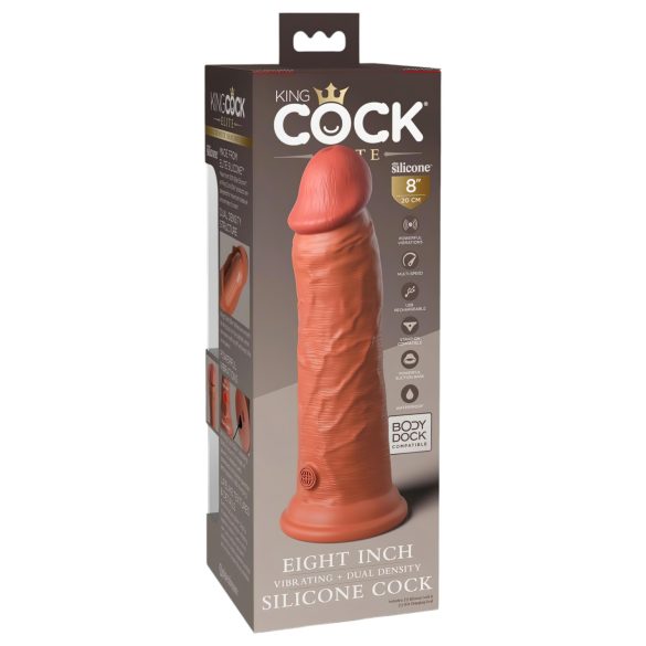 King Cock Elite 8 - vibrador realista 20 cm - color oscuro