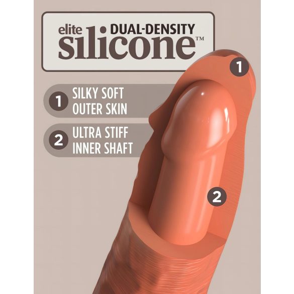 King Cock Elite 8 - vibrador realista 20 cm - color oscuro