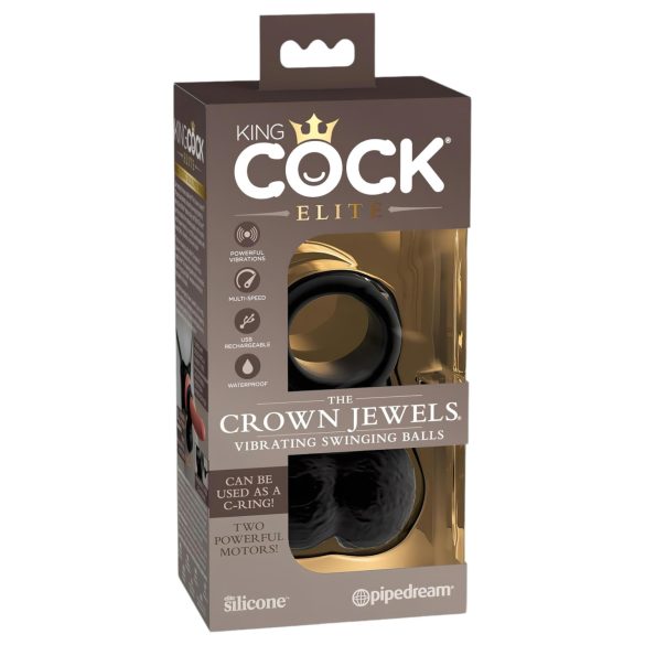 Anillo Vibrador King Cock Crown Jewels (Negro)