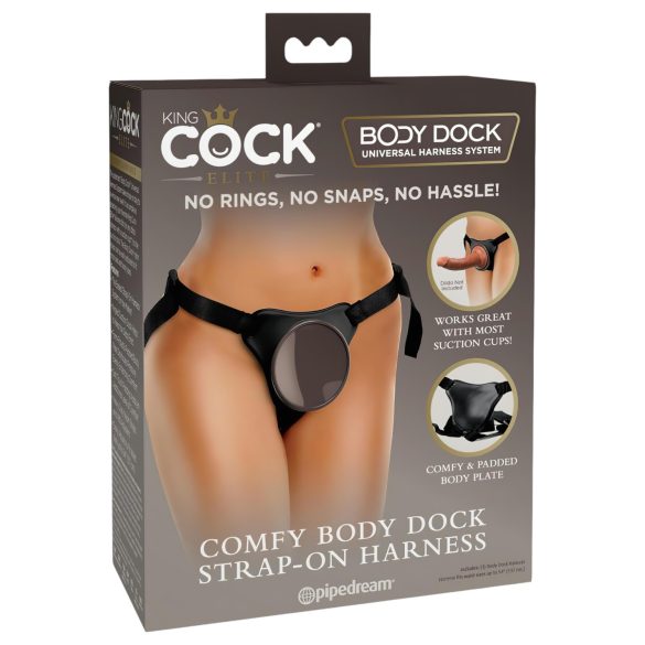 King Cock Elite - arnés con dildo realista sujeción cómoda - silicona marrón