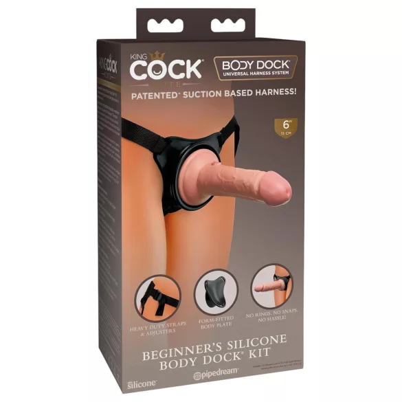 King Cock Elite Beginner's - arnés con consolador - realista - color natural
