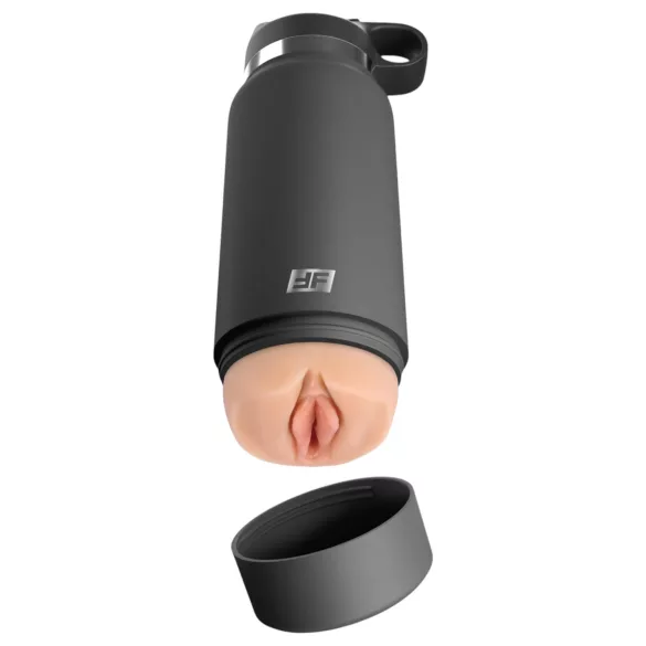 PDX - Fuck Flask Secret Delight - vagina artificial en cantimplora (negro-natural)