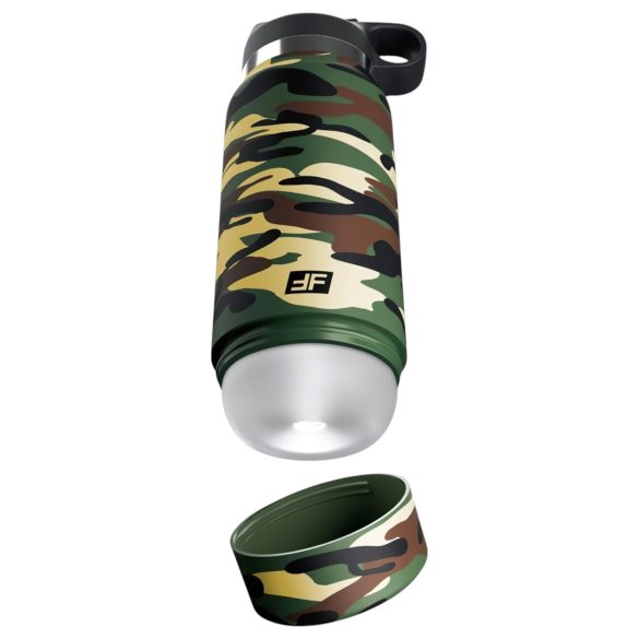 Fap Flask Happy Camper - masturbador discreto en botella - silicona verde/negro