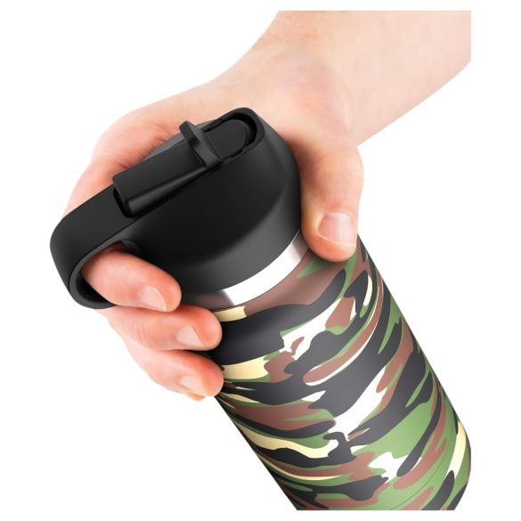 Fap Flask Happy Camper - masturbador discreto en botella - silicona verde/negro