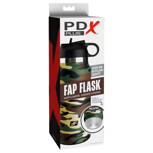 Fap Flask Happy Camper - masturbador discreto en botella - silicona verde/negro