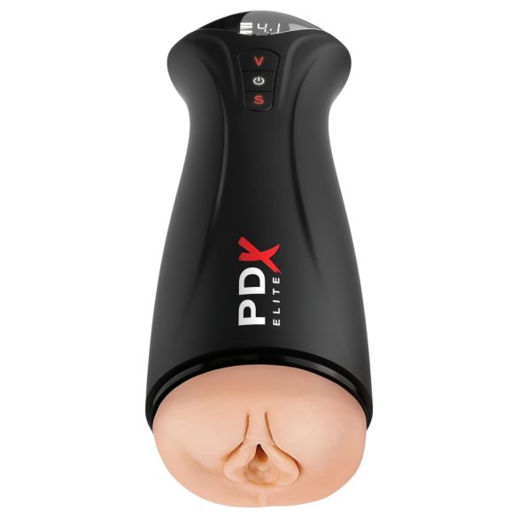 PDX Elite - masturbador succionador vibrador - silicona negra
