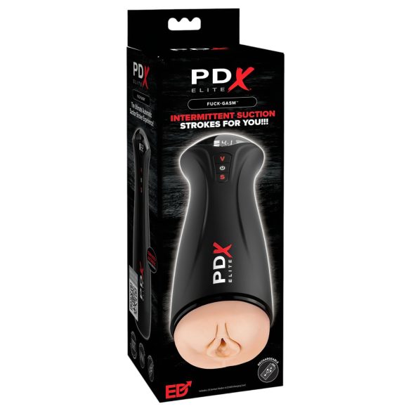 PDX Elite - masturbador succionador vibrador - silicona negra