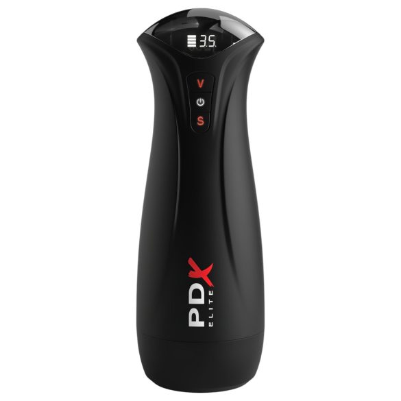 PDX Elite - masturbador succionador vibrador - silicona negra