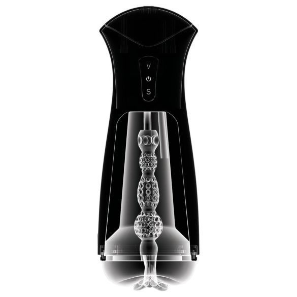 PDX Elite - masturbador succionador vibrador - silicona negra