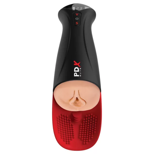 PDX Elite Fuck-O-Mat Pro XL - masturbador vibrador con succión estimulada (negro)