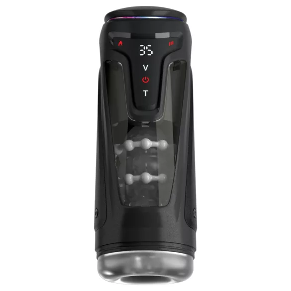 PDX Elite Moto-Bator Pro - masturbador impulsor con perlas y función de calor (negro)