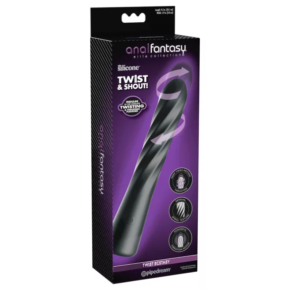 Anal Fantasy Twist Ecstasy - vibrador anal giratorio y de empuje (negro)