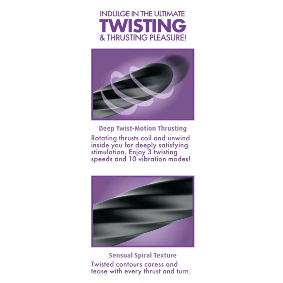 Anal Fantasy Twist Ecstasy - vibrador anal giratorio y de empuje (negro)