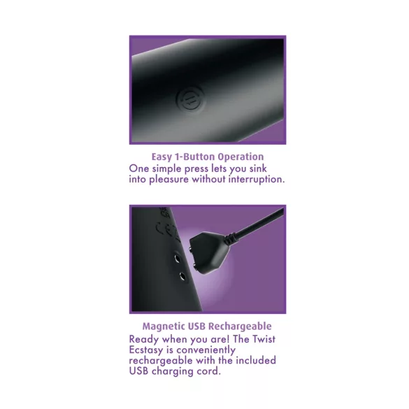 Anal Fantasy Twist Ecstasy - vibrador anal giratorio y de empuje (negro)