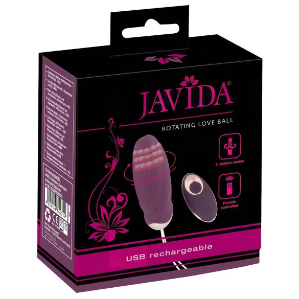 Javida - Huevo vibrador con control remoto y perlas giratorias (morado)