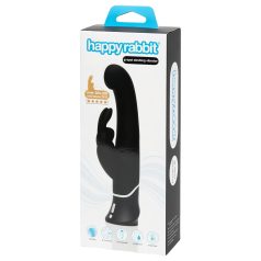   Happyrabbit - Vibrador punto G con brazo para clítoris recargable - negro
