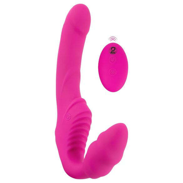 Arnés sin tirantes con vibrador (rosa)
