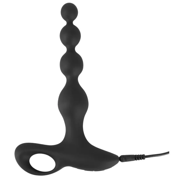 Black Velvets - vibrador anal con bolas - silicona negra