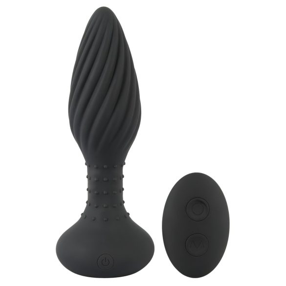 ANOS - Vibrador anal perlas giratorias (negro)