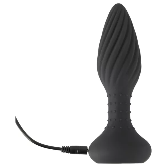 ANOS - vibrador anal rotatorio con cuentas - silicona negra