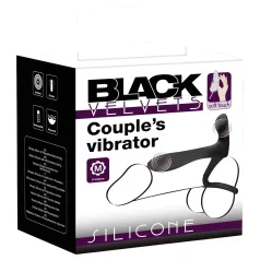   Black Velvets - vibrador pareja y anillo pene recargable 2en1 - silicona negra