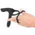 Black Velvets - vibrador pareja y anillo pene recargable 2en1 - silicona negra