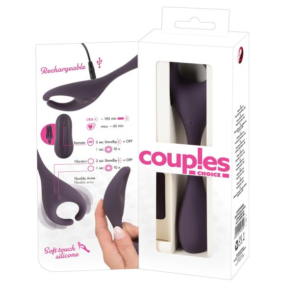 Couples Choice - vibrador doble motor recargable control remoto silicona lila