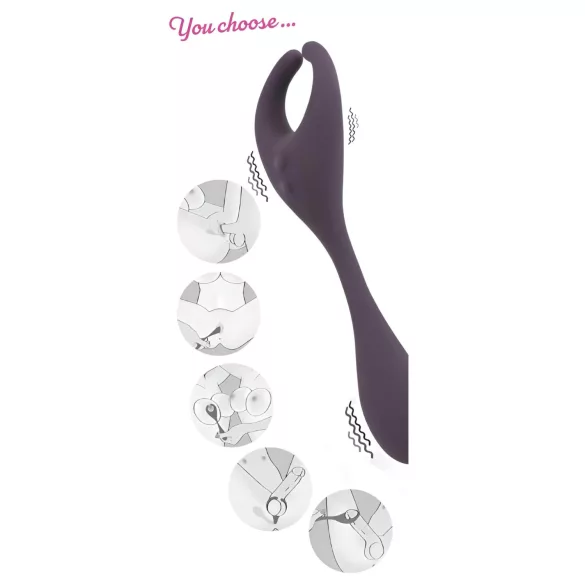 Couples Choice - vibrador doble motor recargable control remoto silicona lila