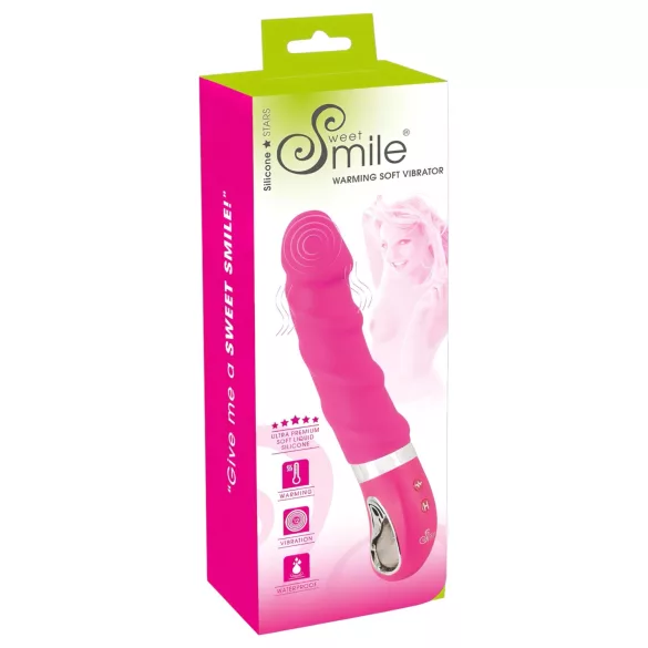 SMILE Soft - vibrador recargable con calor - silicona rosa