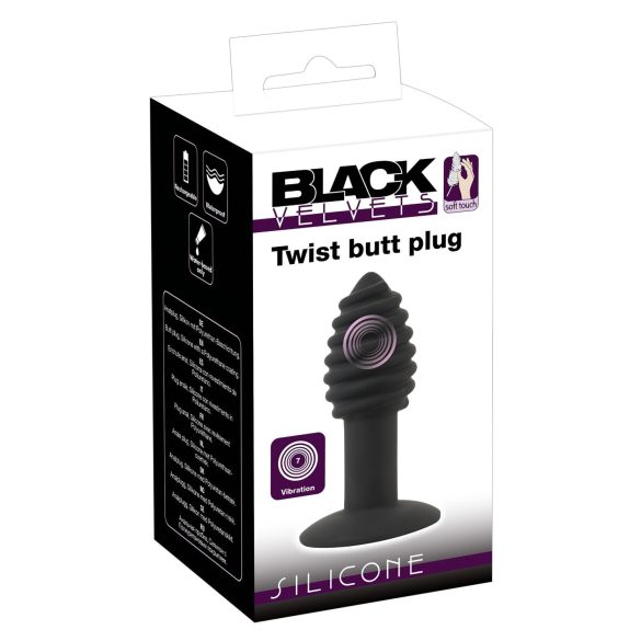 Twist de Terciopelo Negro - Vibrador Anal de Silicona Recargable (Negro)
