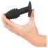 Twist de Terciopelo Negro - Vibrador Anal de Silicona Recargable (Negro)