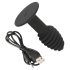 Twist de Terciopelo Negro - Vibrador Anal de Silicona Recargable (Negro)