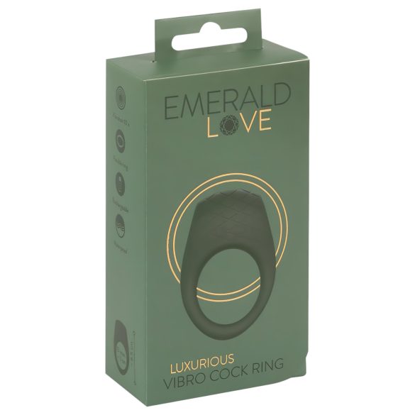 Emerald Love - anillo vibrador recargable e impermeable (verde)