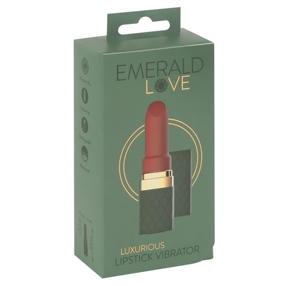 Emerald Love - Vibrador rojo recargable y resistente al agua
