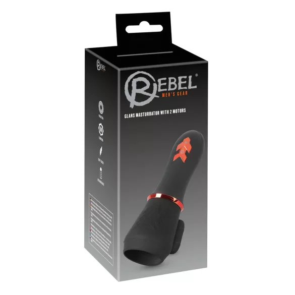 Rebel - vibrador para pene con 2 motores recargable - silicona negra