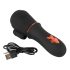 Rebel - Vibrador de bellota recargable con 2 motores (negro)