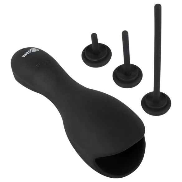 Rebel - vibrador para glande con dilatador - silicona negra
