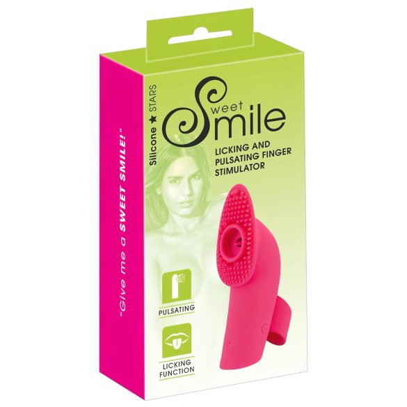 SMILE Licking - Vibrador de Dedo con Ondas de Aire y Lengua (Rosa)