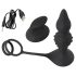 Rebel 2 en 1 - vibrador anal recargable con anillo para pene y radio (negro)